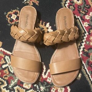 Style & Co. Women's Brown Braided Sandals